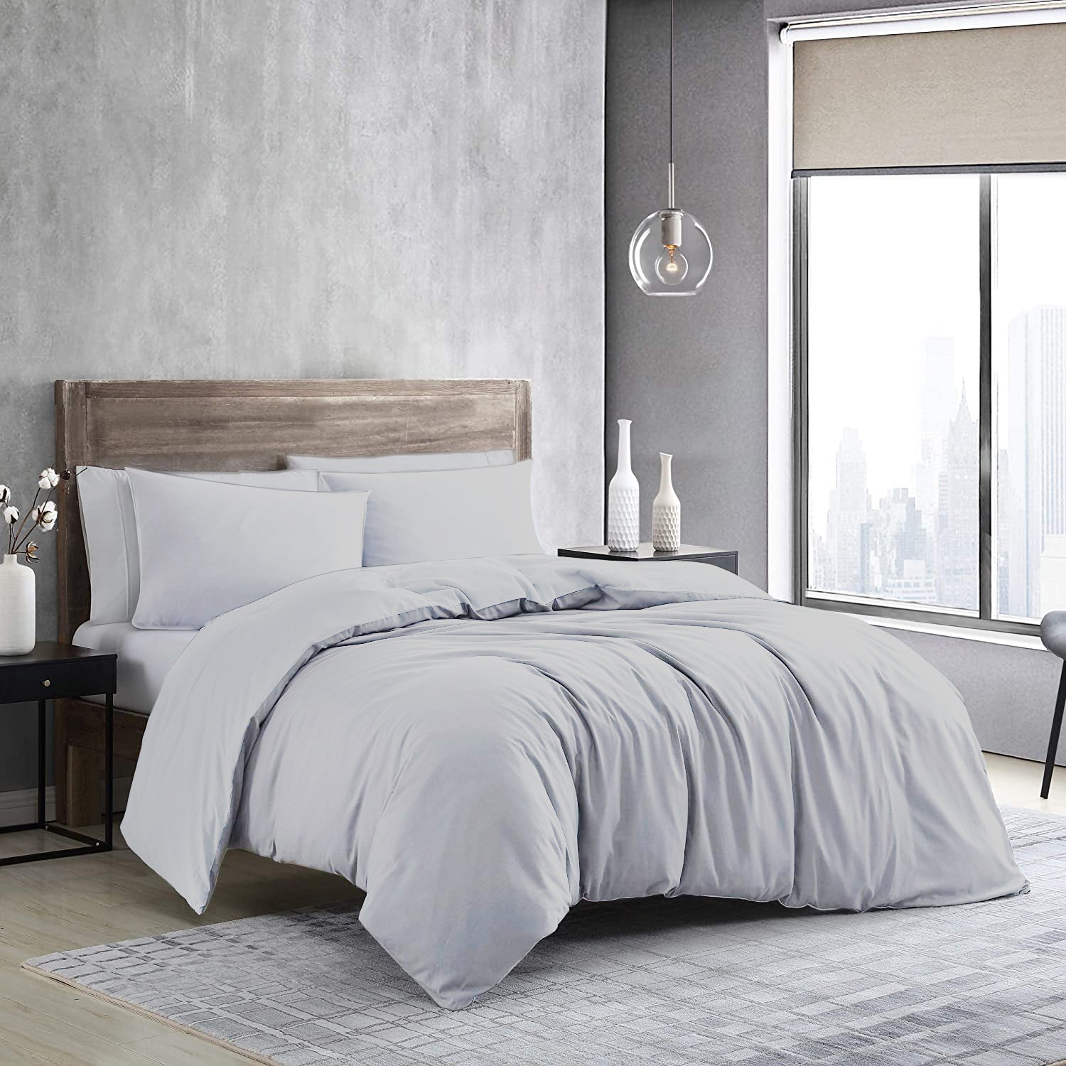 MistyMorning Single small Double King Super King cotton duvet covers set sizes uk percale beds for cot sale blue grey white black