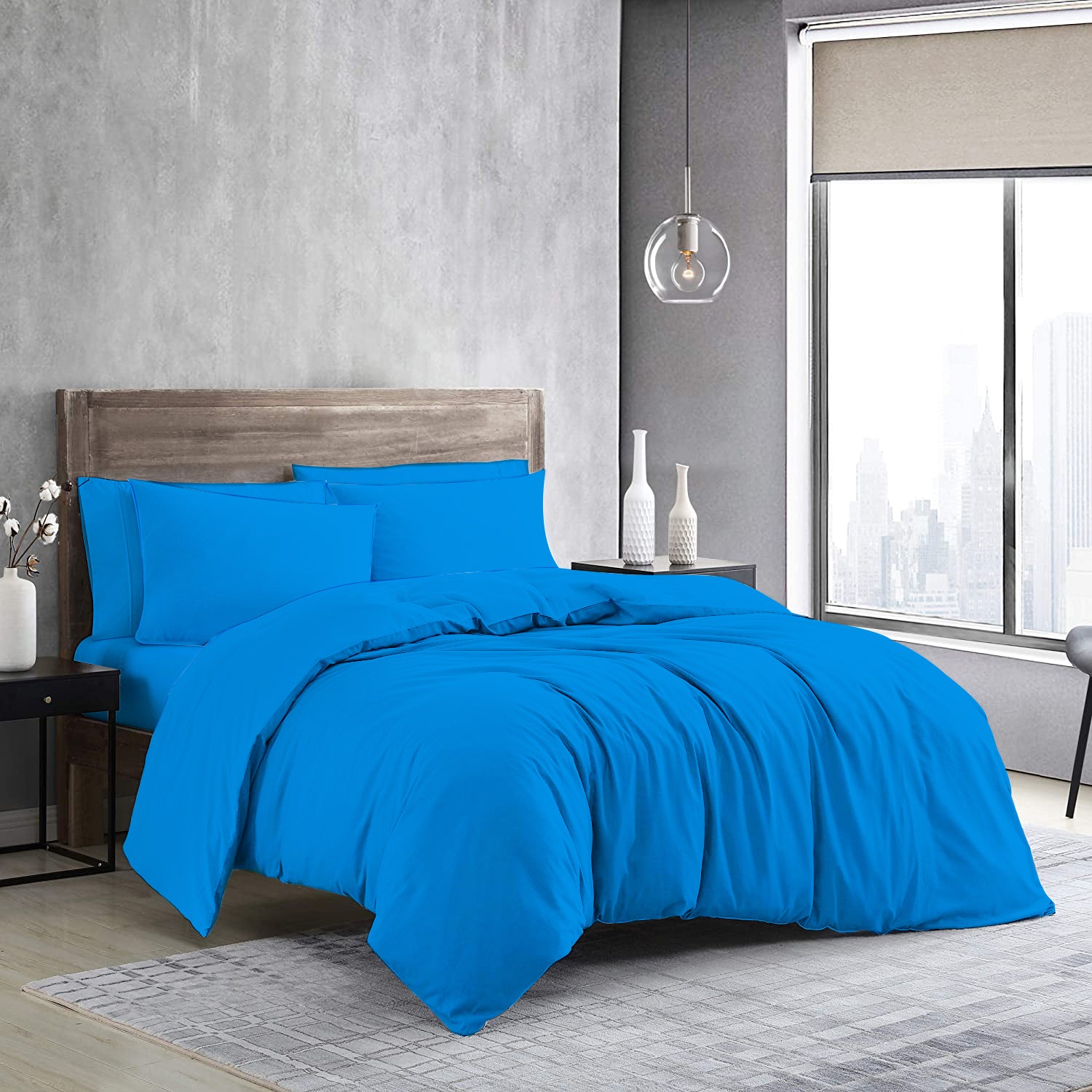 MistyMorning Single small Double King Super King cotton duvet covers set sizes uk percale beds for cot sale blue grey white black