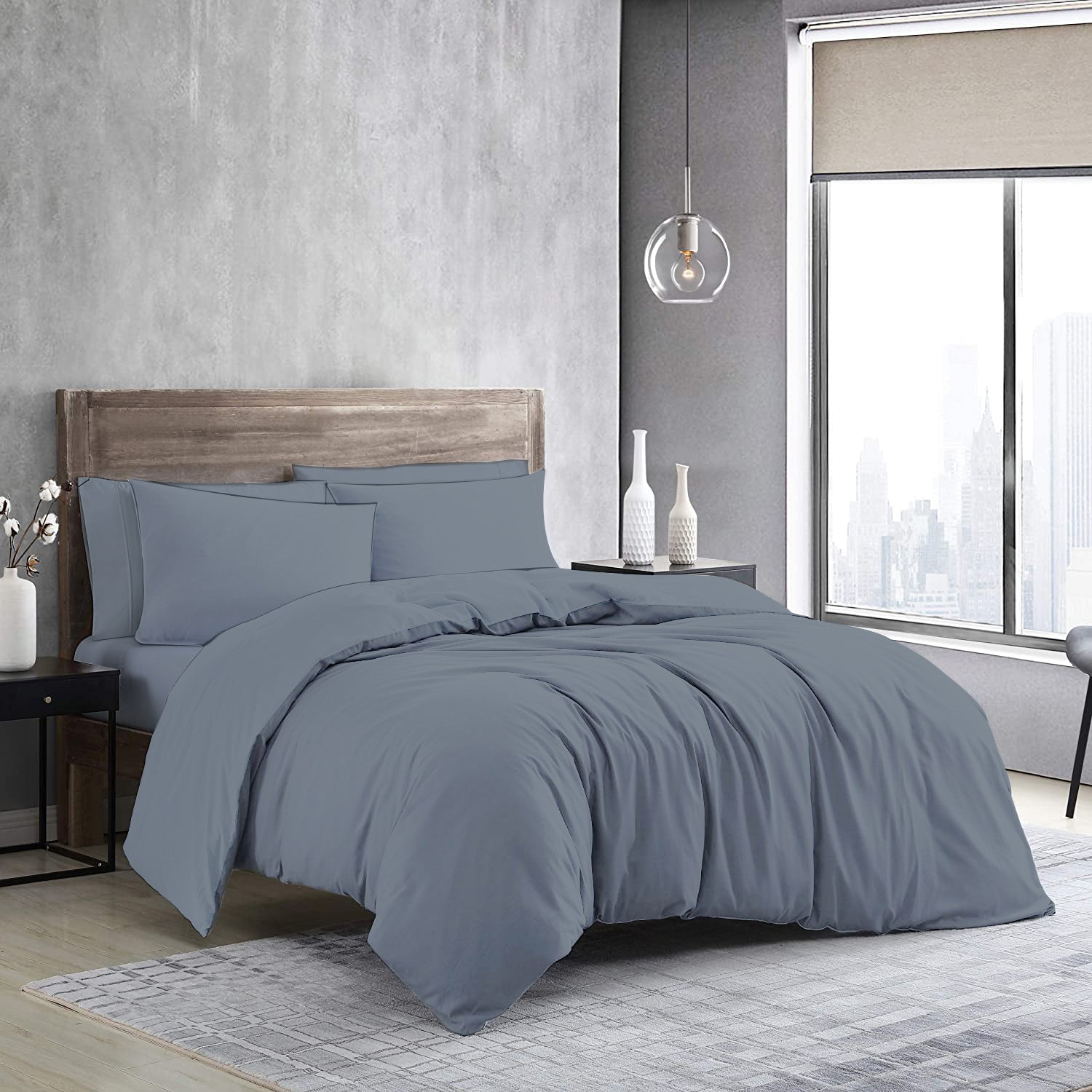 MistyMorning Single small Double King Super King cotton duvet covers set sizes uk percale beds for cot sale blue grey white black