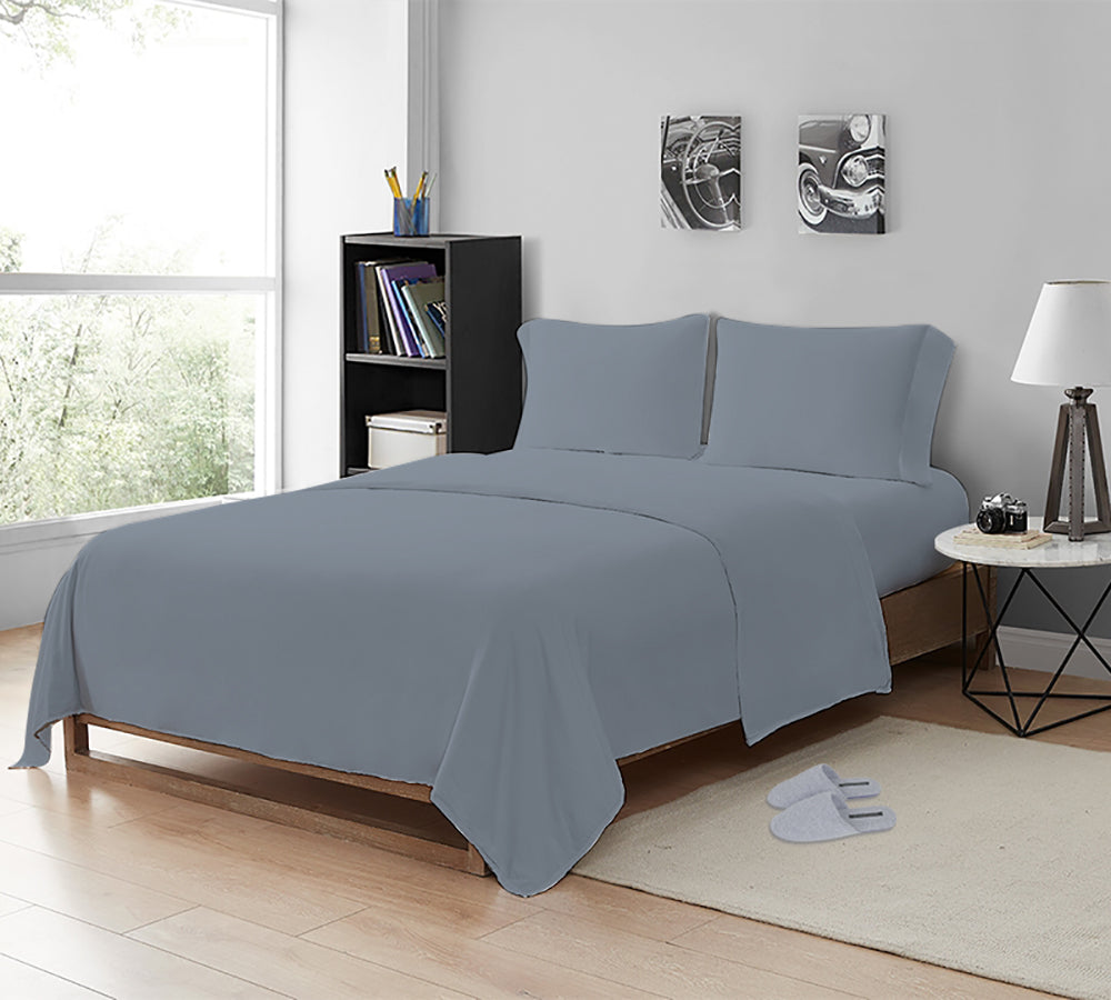 MistyMorning Single small Double King Super King cotton flat Sheet size percale bed cot white black
