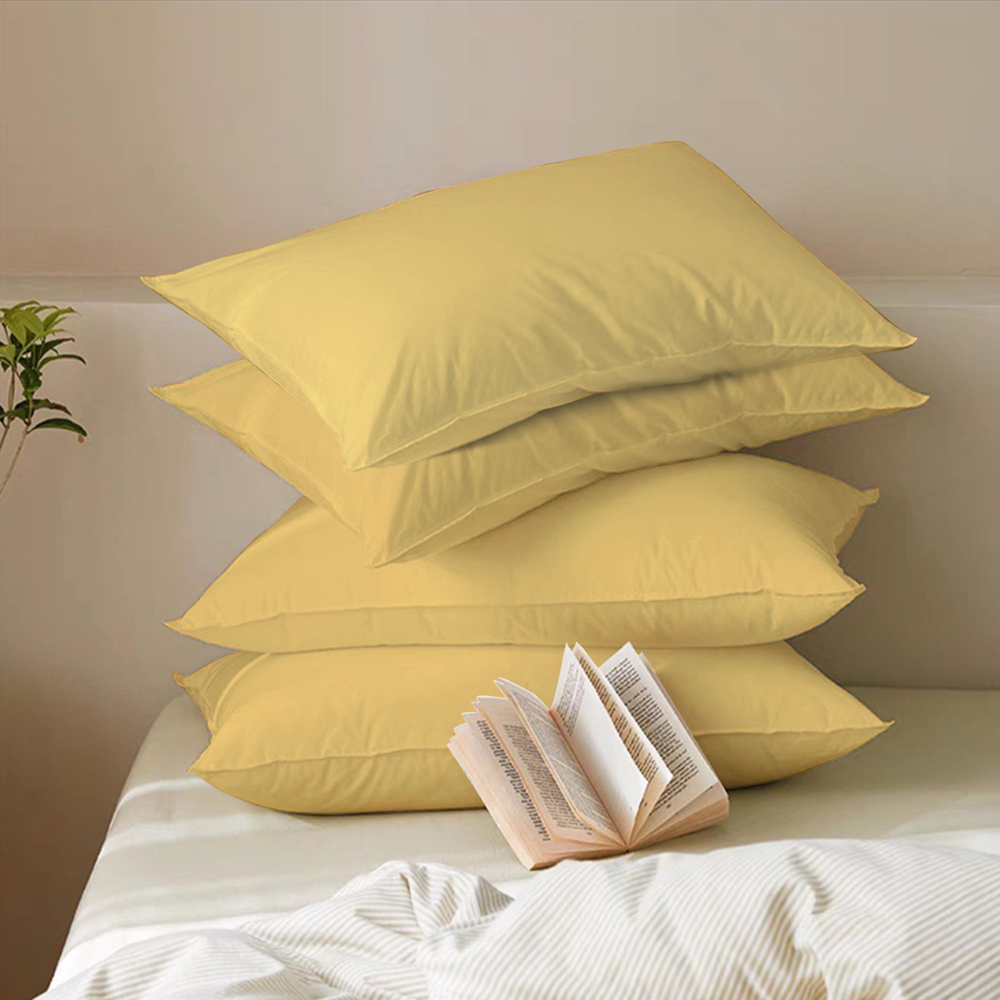 Pillow Cases 4 Pack, Soft & Premium quality, Egyptian Cotton with 200 Thread Count.